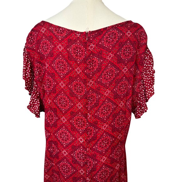 NWT Cider Plus 2XL Round Neckline Pasley Patched Eyelet Maxi Dress Curve Styling - Picture 10 of 12